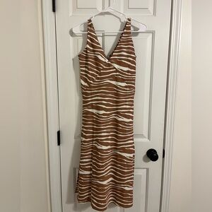 a new day Brown and White Striped Midi Dress